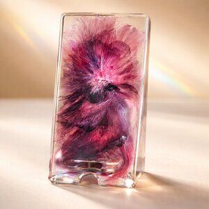 Stylish Resin Phone Holder in Red, Burgundy and White Design  - New